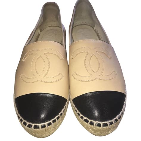 espadrille chanel cuir prix|authentic Chanel espadrilles.